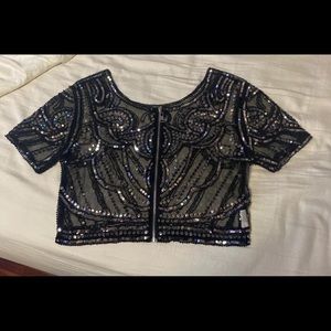 Santa Maria sequin crop top